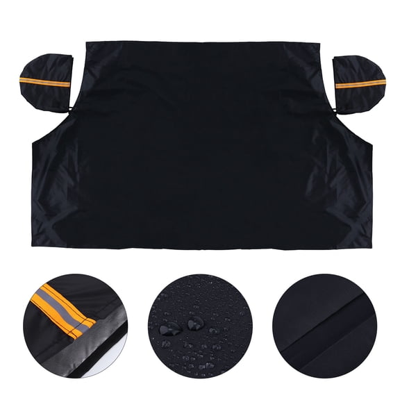 UPGRATOR Car Windshield Snow Cover Black Thickened Polyester Front Window Shield for Suv and Cab