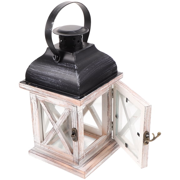 UPGRATOR Wooden Lantern Candle Holder Decorative Rustic Candle Stand for Home Decor and Table Centerpiece