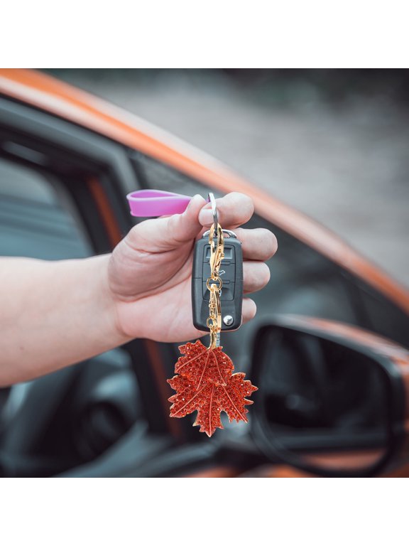 fall leaves keyring Maple Leaf Shape Keychain Durable Zinc Alloy 1Pack Friends Daily Use