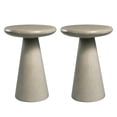 thumbnail image 1 of UPHA 2-piece Outdoor Round Side Table,Patio Concrete Accent End Table for Garden, Deck, Living Room, Bedroom, Light Khaki, 1 of 10