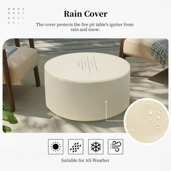 UPHA 35-inch Outdoor Concrete Coffee Table, Patio Hexagon Side Table for Outside Yard, Deck, Living Room, Bedroom, Terrazzo White Texture