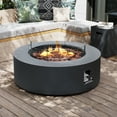 thumbnail image 1 of UPHA 42-inch Outdoor Propane Round Fire Pit Table 50000 BTU Iron Gas FirePit for Outside Patio with Tank Cover, Wind Guard, Removable Lid, Lava Rocks, Rain Cover, Grey, 1 of 10