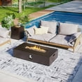 thumbnail image 1 of UPHA 56-inch Outdoor Propane Rectangle Fire Pit Table 50000 BTU Iron Gas FirePit for Outside Patio with Tank Cover, Removable Lid, Lava Rocks, Rain Cover, Brown, 1 of 10