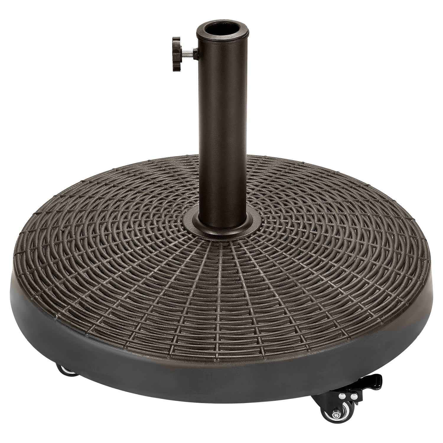 UPHYB 52LBS Umbrella Base, Umbrella Stand with Brakeable Wheels, Patio Umbrella Base Heavy Duty for Outdoor 1.5''~1.89'' Market Umbrella, Resin Umbrella Holder for Patio Deck Porch Poolside, Bronze