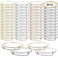 thumbnail image 1 of UPINS 60 Pcs Expandable Bangle Bracelets Adjustable Wire Bracelets, Blank Bangles for DIY Jewelry Making, 1 of 4