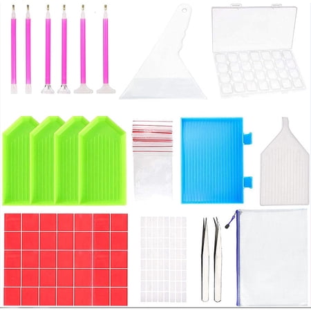 UPITOR 96Pcs 5D DIY Diamond Painting Tools Kit with Multiple Sizes Painting Pens, Diamond Embroidery Box, and Accessories for Art Craft