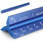 UPITOR Architectural Triangular Scale Ruler - Includes 12 inch Aluminum Architect Scale and Triangular Ruler - Suitable for Architects, Draftsmen, and Engineers Blue