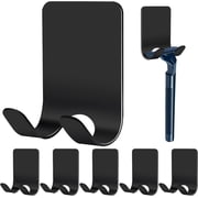UPITOR Multi-Purpose Self Adhesive Wall Hook, Stainless Steel Black, 3.74W, 6 Pack