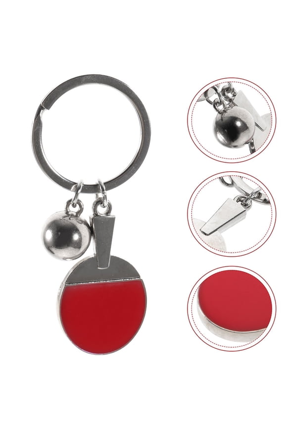 1 Pair Table Tennis Keychain Sports Theme Key Ring Zinc Alloy Aesthetic Keychain for Sports Enthusiasts