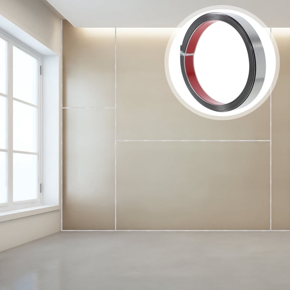 UPKOCH 1 Roll Flexible Trim Moulding Silver Stainless Steel For Doors And Floors