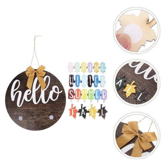 UPKOCH 1 Set Home Door Decoration Wood Door Sign Replaceable Seasonal Decor for Homeowners