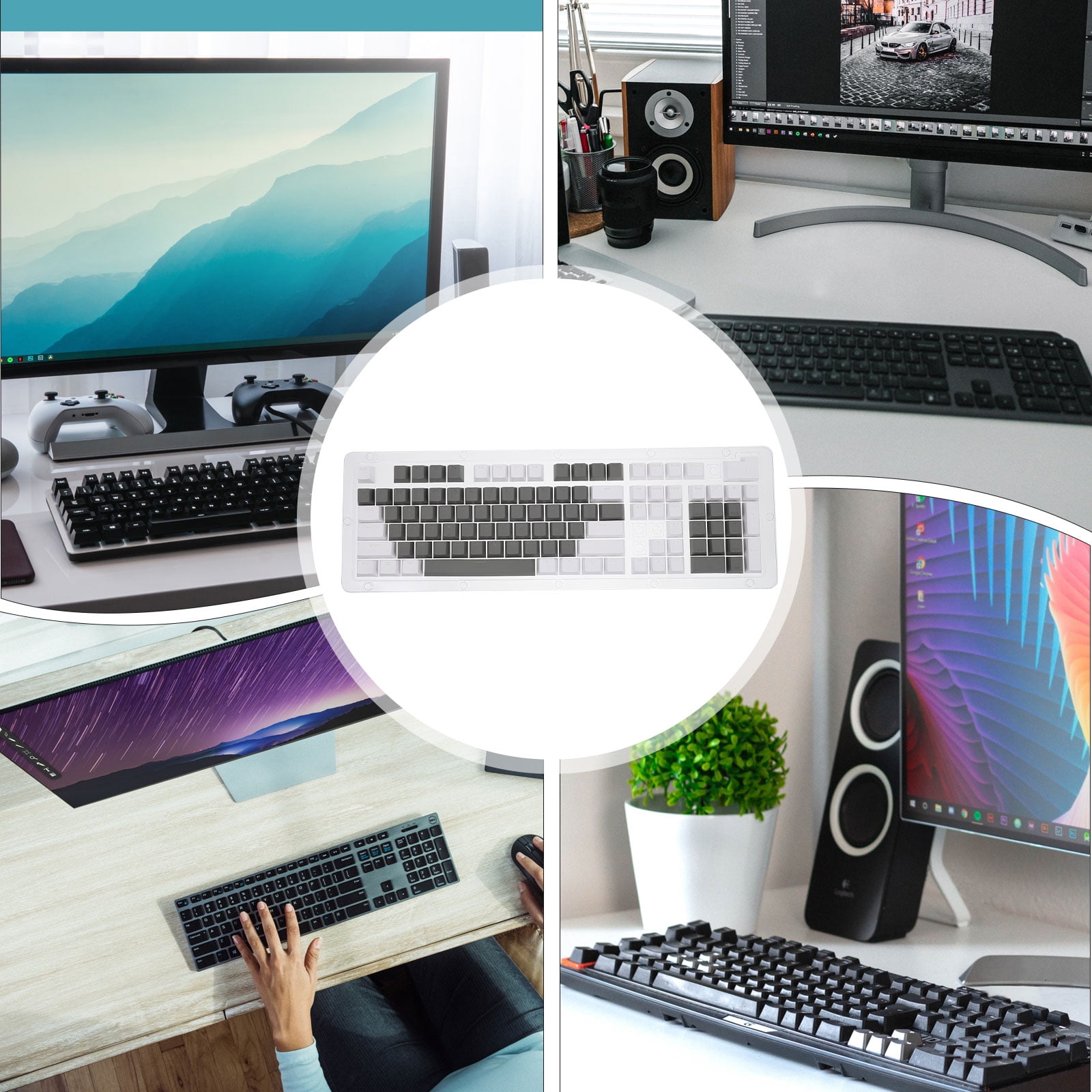 UPKOCH 1 Set Keycap Set Grey Character Light Transmission Daily Use ...