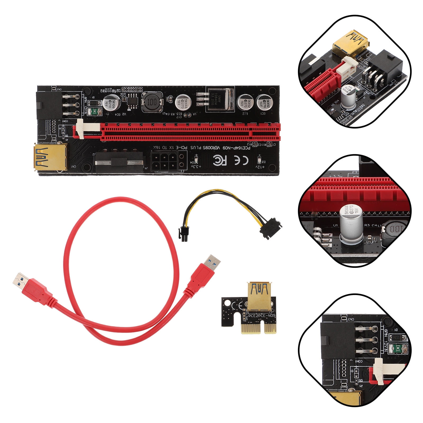 Pci Riser Adapter UPKOCH 1 Set PCI- Riser Adapter PCI Express Riser Mining Design Copper ...