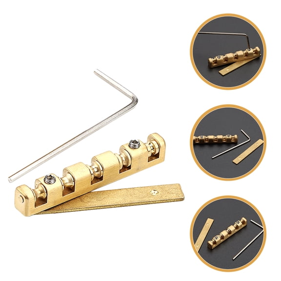 UPKOCH 1 Set of Replacement Nut Stringed Instrument Upper String Nuts Brass Golden Noise Reduction for Music Playing