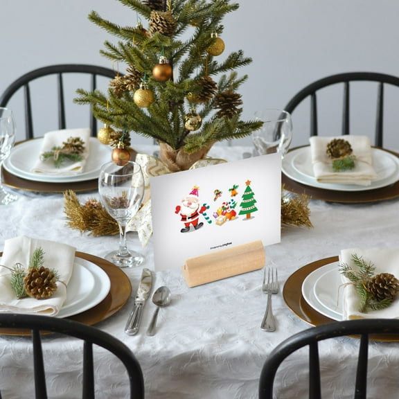 UPKOCH 10 Pcs Beige Timber Memo Holder for Desk with Handmade Design in Office