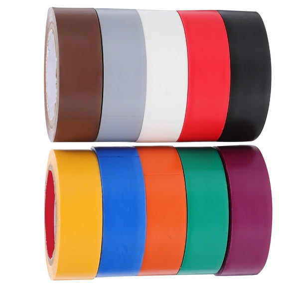 UPKOCH 10 Rolls Colored Electrical Tape for Household Appliances and Indoor Use by Electricians