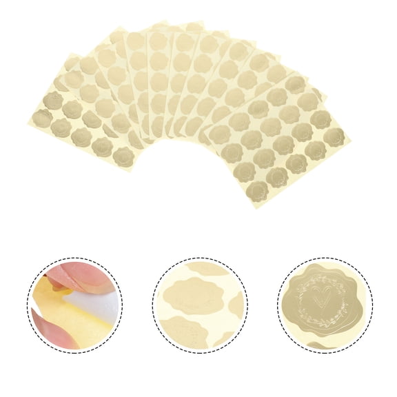 UPKOCH 10 Sheets Wedding Invitation Stickers Golden for Family and Friends Cards