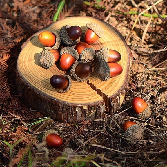 UPKOCH 100 Pcs Lifelike Acorns Foam Acorn Bowl Filler Decorative Mixed Color for Table Decorations