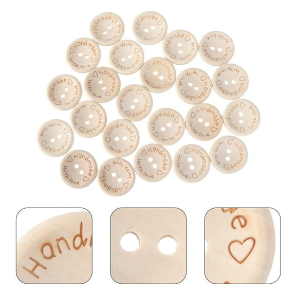 UPKOCH 100PCS Buttons Button for Dress Shirts in Beige Natural Material