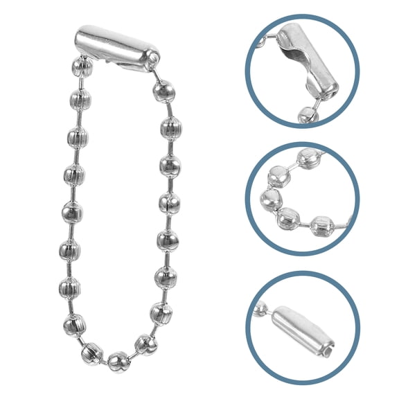 UPKOCH 100Pcs Ball Bead Chains Silver Iron Metal Electroplating Diy Accessories Craft Supplies