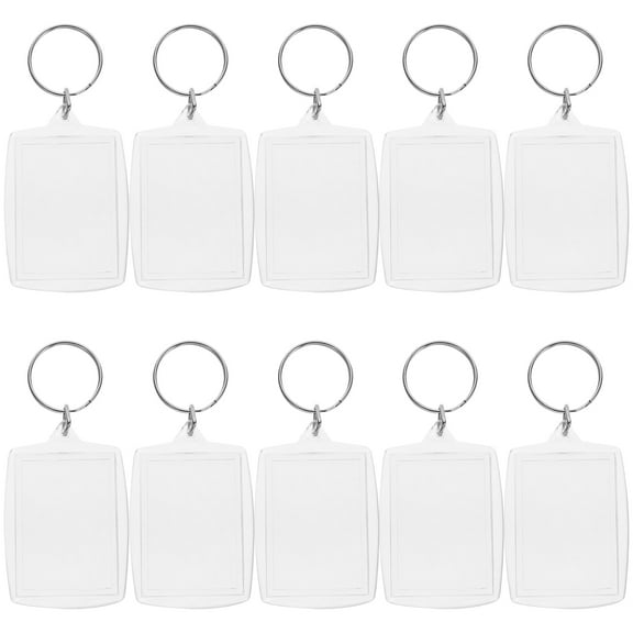 UPKOCH 100Pcs Transparent Keychain Photo Frame Easy Assemble Acrylic Gift