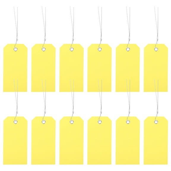 UPKOCH Baggage Tag PVC Yellow General Users Office Organization 100Pack