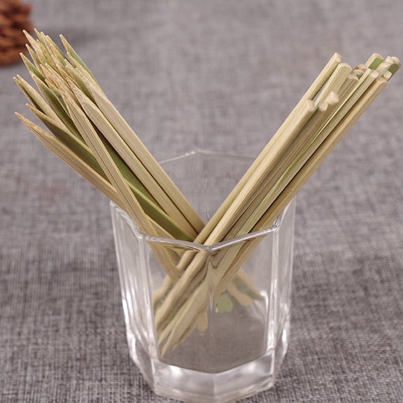 UPKOCH 100Pcs Green Bamboo Grilling Skewers for Barbecue Cooking Sticks
