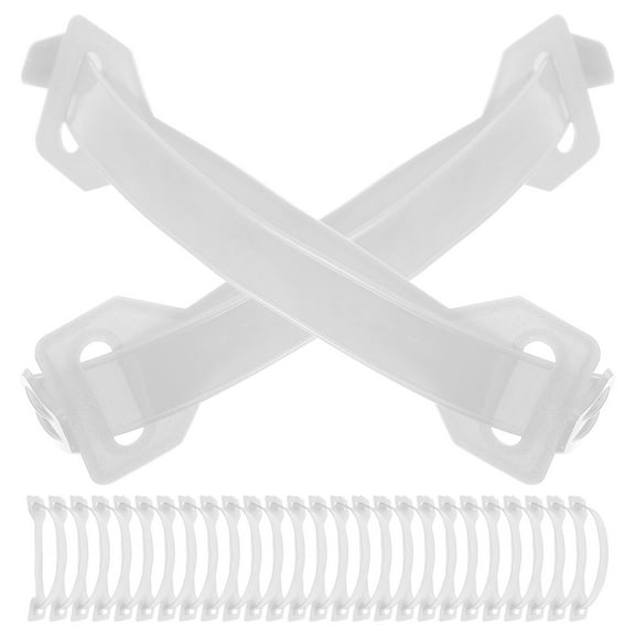 UPKOCH 100Pcs White Transparent Pe Plastic Carrying Straps for Shipping Boxes 5.1x1.2x0.04in