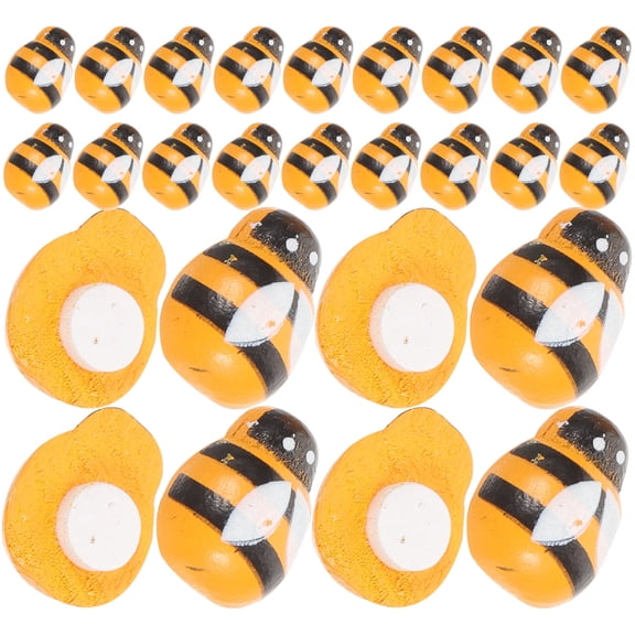 UPKOCH 100pcs Adorable Bees Style Glass Sticker Small Bee Decor Bamboo Photo Display for Kitchen Use