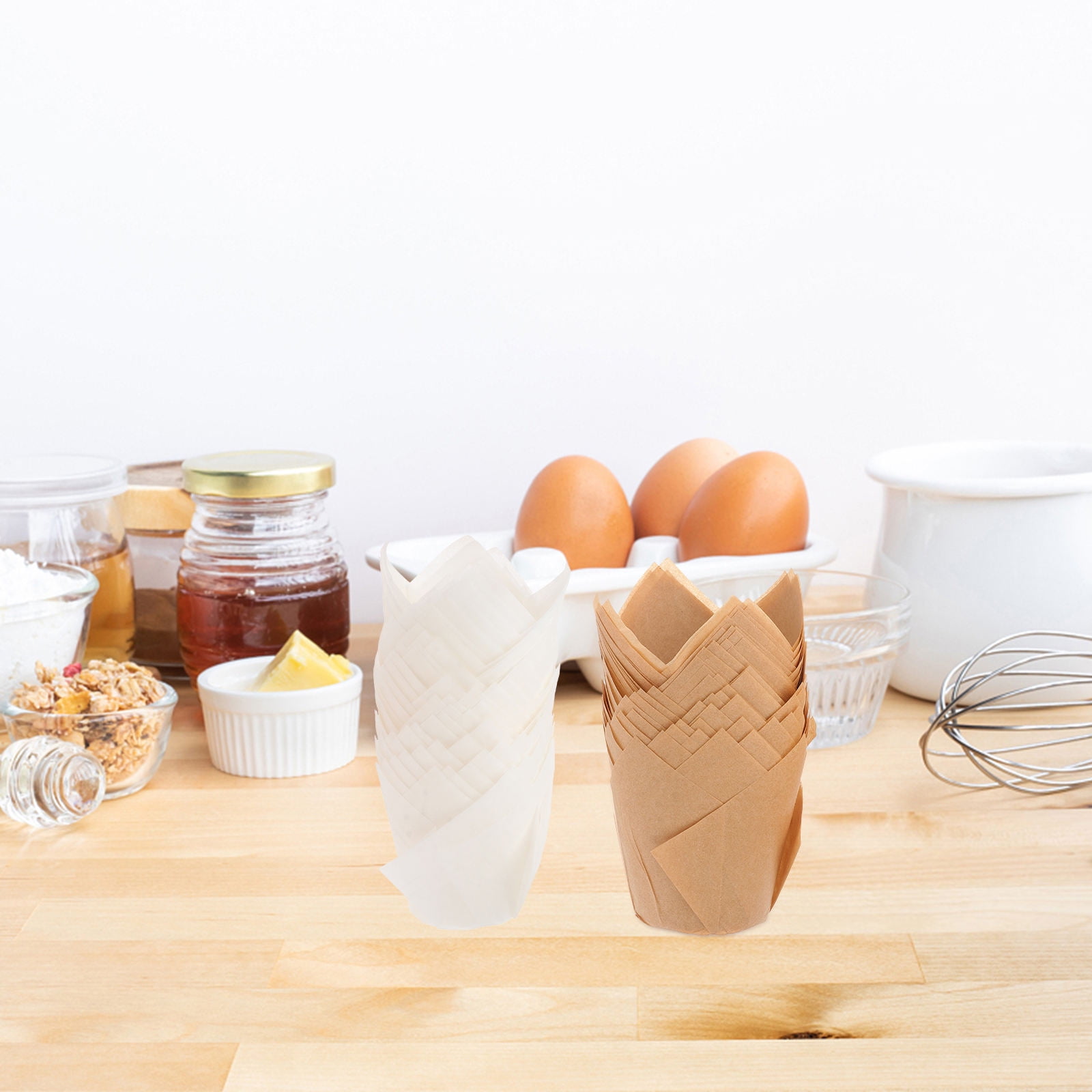 UPKOCH 100pcs Cup Cake Paper Cup Tulip Paper Practical Design for Ice ...