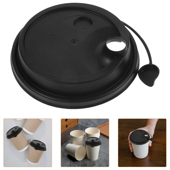 UPKOCH 100pcs Plastic Cup Lids For Coffee Juice Milk Tea Leak Covers For Hot Cold Beverages For Events