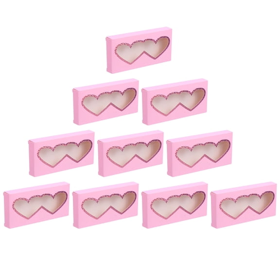 UPKOCH 10Pcs Lash Box Storage Paper for Beauty Shop Use with Transparent Window Style