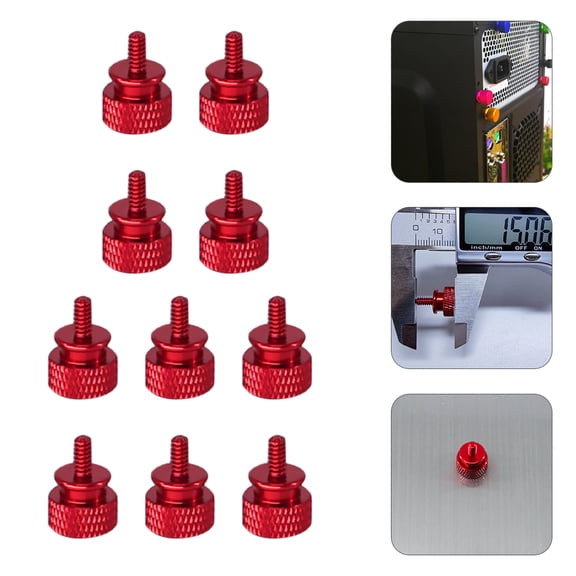 UPKOCH 10Pcs Red Aluminum Alloy Knurled Thumb Screw for Computer Chassis Fixing