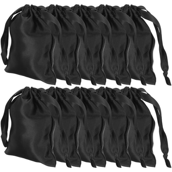 UPKOCH 10Pcs Black Satin Drawstring Bags Durable Gift Bags for Travel Use