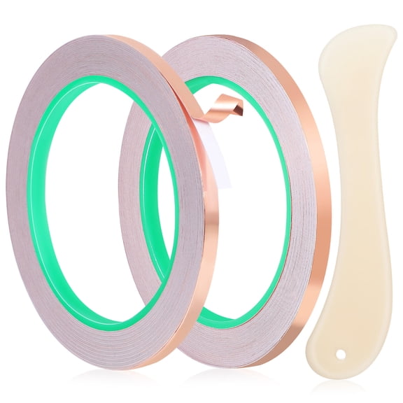 UPKOCH 10m Copper Foil Tape For Stained Glass Crafting And Electrical Repairs Conductive Adhesive 1 Set