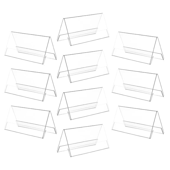 UPKOCH 10pcs Desk Name Plates Transparent PET Clear Seating Stand for Events