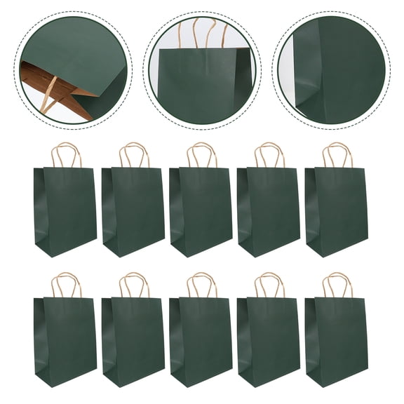 UPKOCH 10pcs Paper Bags Sturdy Takeaway Packing Bags With Handles Deep For Grocery Bakery And Outdoor Picnics