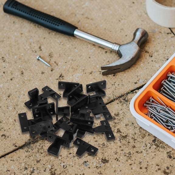 UPKOCH 12Pairs Bath Panel Clips Furniture Connector Black ABS Sturdy Cabinet Fittings