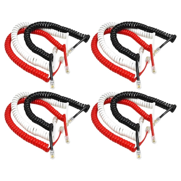 UPKOCH 12Pack Landline Phone Accessory Telephone Receiver Cable White PVC For Easy Replacement