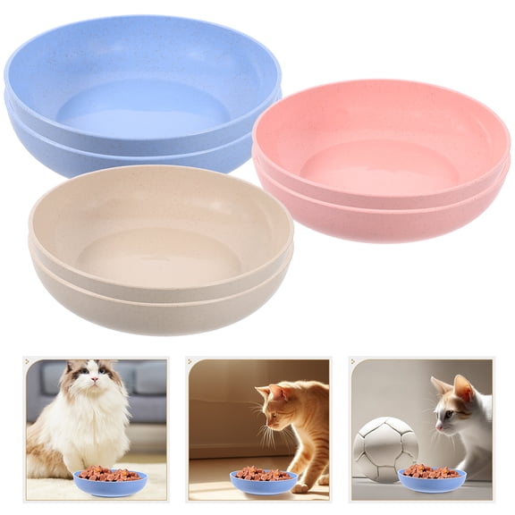 UPKOCH 12Pcs Cat Food Plates Round Pet Dish PP Multi for Short Legged Cats Daily Use