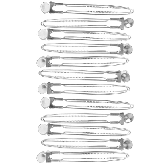 UPKOCH 12Pcs Duck Billed Clips Alligator Sectioning Hair Clips for Styling and Perming Silver Stainless Steel 4.7In