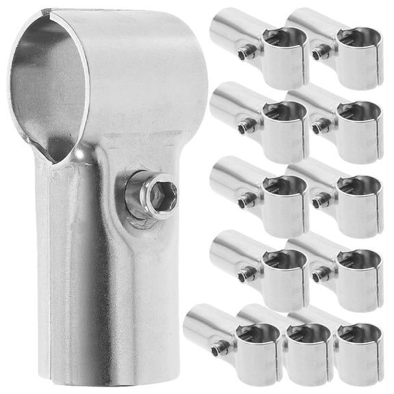 UPKOCH Gate Rail End Clamps Pipe Connection Silver 12Pcs