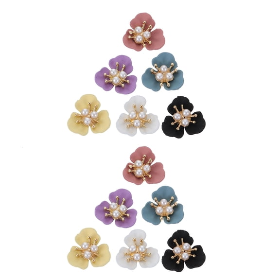 UPKOCH Flower Gems Nail Charm Assorted Color 12Pcs