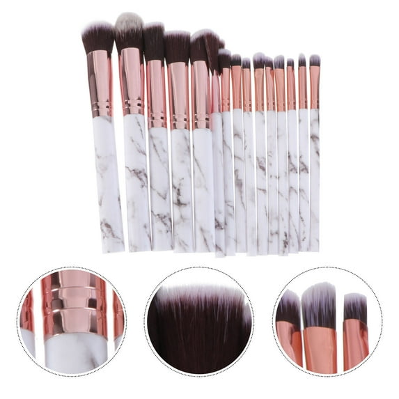 UPKOCH 15 Pcs Makeup Brushes Set Assorted Color Round Bristles For Women Daily Use