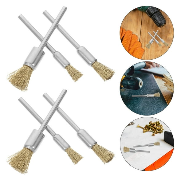 UPKOCH 15Pcs Assorted Color Mini Handle Wire Wheels Brush for Polishing Grinding Rust Removal 0.3x0.3x2in