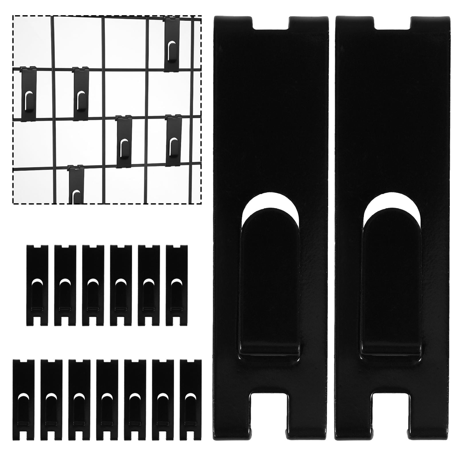 UPKOCH 15Pcs Display Hooks for Grid Wall Black for Hanging Pictures on Grid Panels