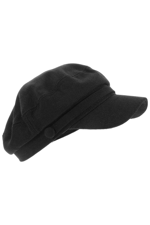 1Pack Black Linen Beret Hat Women Caps Vintage French Style For Picnics Outdoor Activities