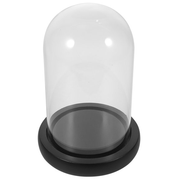UPKOCH 1Pack Dried Flower Display Base Glass Display Dome Cover Decor Transparent For Home Office Use