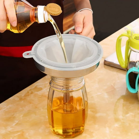 UPKOCH 1Pack Milk Filtering Food Filter Mesh Funnel White 5.51x5.12x0.2Inch Stainless Filtering