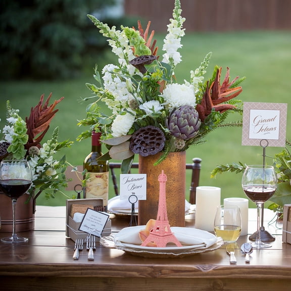 UPKOCH 1Pack Pink Decorative Eiffel Tower Zinc Alloy for Family Friends Relatives Home Table Decor